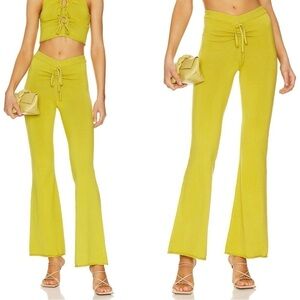 Camila Coelho from REVOLVE Aziza Pants in Light Green Chartreuse